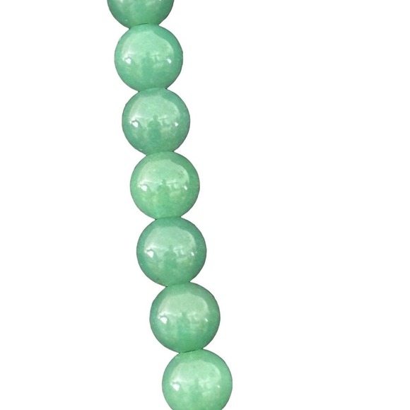 30 Inch Strand of Green Jade Jadeite Beads 10mm Sterling Barrel Clasp 101 Gram - Picture 8 of 12